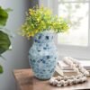 Handmade mosaic glass flower vase featuring a striking silver face design, ideal for enhancing home décor, as a centerpiece, or a thoughtful gift